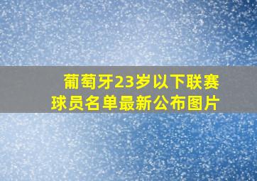 葡萄牙23岁以下联赛球员名单最新公布图片