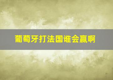 葡萄牙打法国谁会赢啊