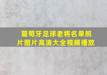 葡萄牙足球老将名单照片图片高清大全视频播放