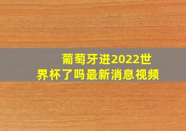 葡萄牙进2022世界杯了吗最新消息视频