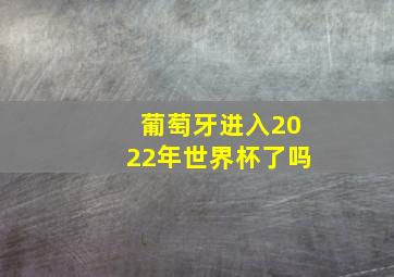 葡萄牙进入2022年世界杯了吗