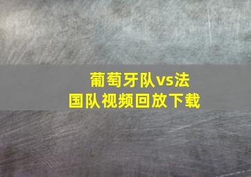 葡萄牙队vs法国队视频回放下载