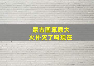 蒙古国草原大火扑灭了吗现在