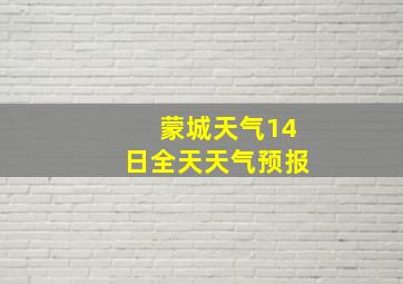 蒙城天气14日全天天气预报