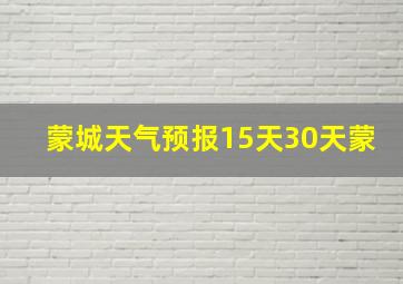 蒙城天气预报15天30天蒙