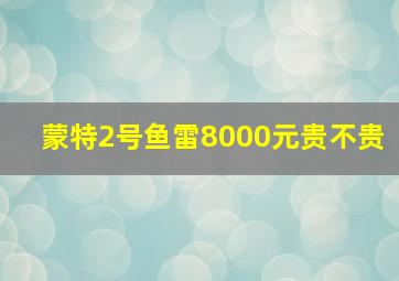 蒙特2号鱼雷8000元贵不贵