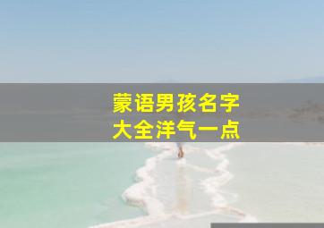 蒙语男孩名字大全洋气一点