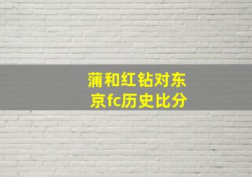 蒲和红钻对东京fc历史比分