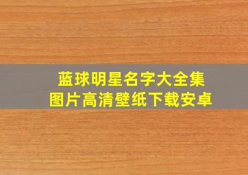 蓝球明星名字大全集图片高清壁纸下载安卓