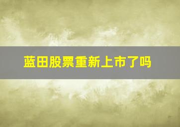 蓝田股票重新上市了吗