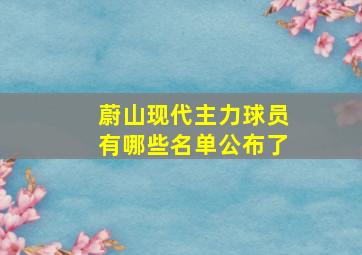 蔚山现代主力球员有哪些名单公布了