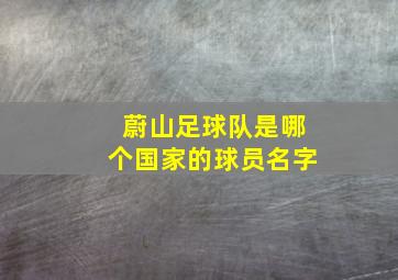 蔚山足球队是哪个国家的球员名字