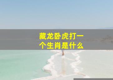 藏龙卧虎打一个生肖是什么