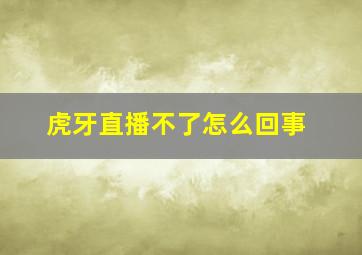 虎牙直播不了怎么回事