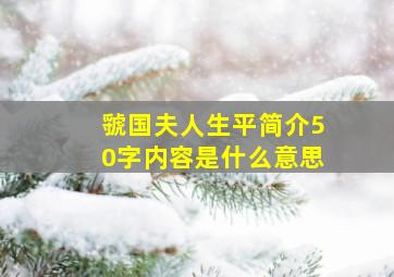 虢国夫人生平简介50字内容是什么意思