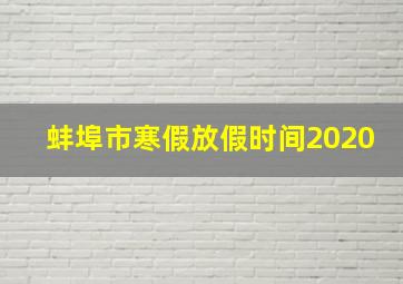 蚌埠市寒假放假时间2020