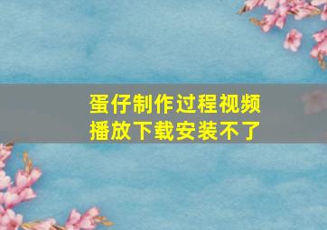 蛋仔制作过程视频播放下载安装不了