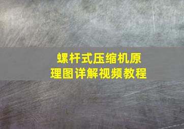 螺杆式压缩机原理图详解视频教程