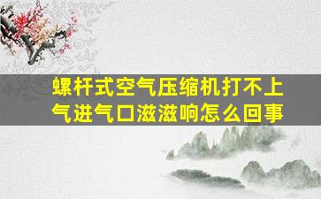 螺杆式空气压缩机打不上气进气口滋滋响怎么回事