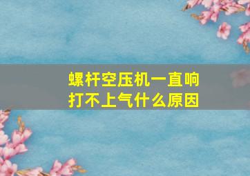 螺杆空压机一直响打不上气什么原因