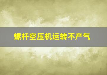 螺杆空压机运转不产气