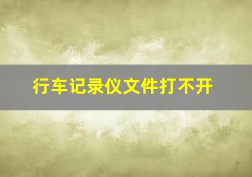 行车记录仪文件打不开