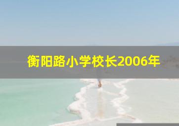 衡阳路小学校长2006年