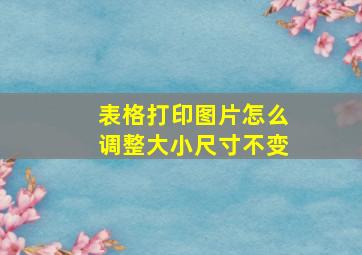 表格打印图片怎么调整大小尺寸不变