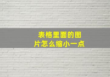 表格里面的图片怎么缩小一点