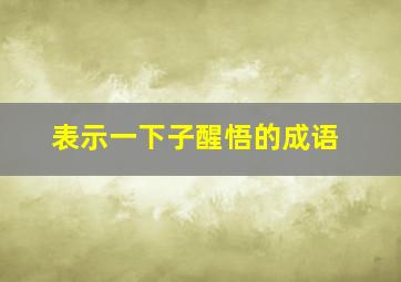 表示一下子醒悟的成语