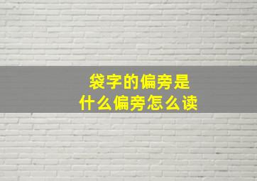 袋字的偏旁是什么偏旁怎么读