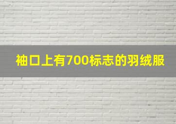 袖口上有700标志的羽绒服