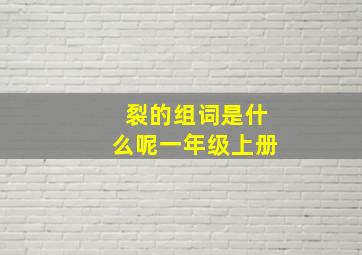 裂的组词是什么呢一年级上册