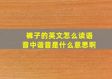 裤子的英文怎么读语音中谐音是什么意思啊