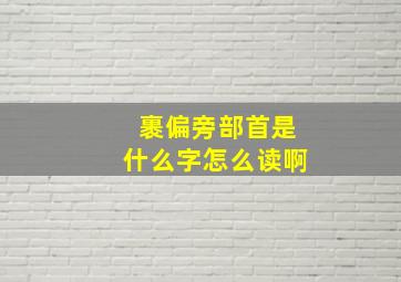 裹偏旁部首是什么字怎么读啊