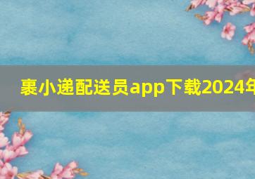 裹小递配送员app下载2024年