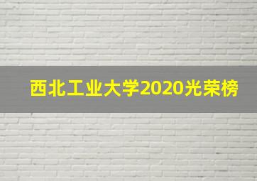 西北工业大学2020光荣榜