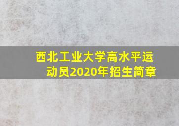 西北工业大学高水平运动员2020年招生简章