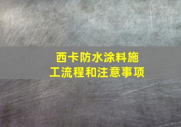 西卡防水涂料施工流程和注意事项