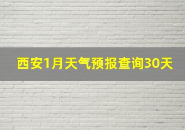 西安1月天气预报查询30天