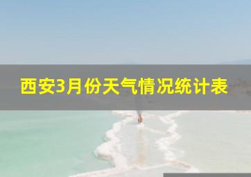 西安3月份天气情况统计表