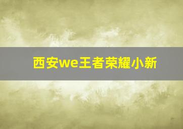 西安we王者荣耀小新