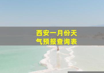 西安一月份天气预报查询表