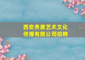 西安秀唐艺术文化传播有限公司招聘