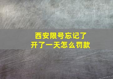 西安限号忘记了开了一天怎么罚款