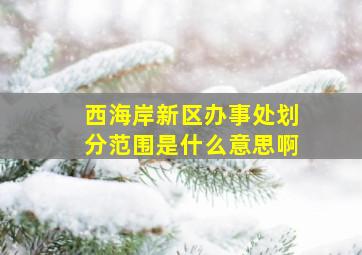 西海岸新区办事处划分范围是什么意思啊