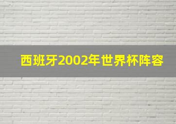 西班牙2002年世界杯阵容