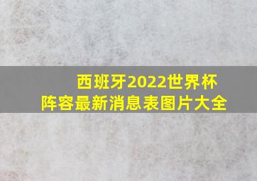 西班牙2022世界杯阵容最新消息表图片大全