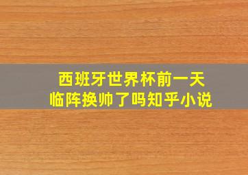 西班牙世界杯前一天临阵换帅了吗知乎小说