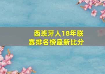 西班牙人18年联赛排名榜最新比分